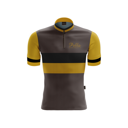 SENAPE Cycle Vintage Wool Trikot schwarz-grau-gelb