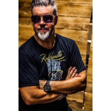 Radklamotte T-shirt Rollsaum  "THE FACE" schwarz