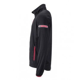 Sportjacke aus Softshell schwarz-rot