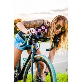 Radklamotte Trikot ärmellos "THE FACE" für Damen rosé-gold 